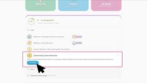 Student dashboard in Xello. The To-Do list with a custom activity is open and highlighted. The cursor is clicking Get started.